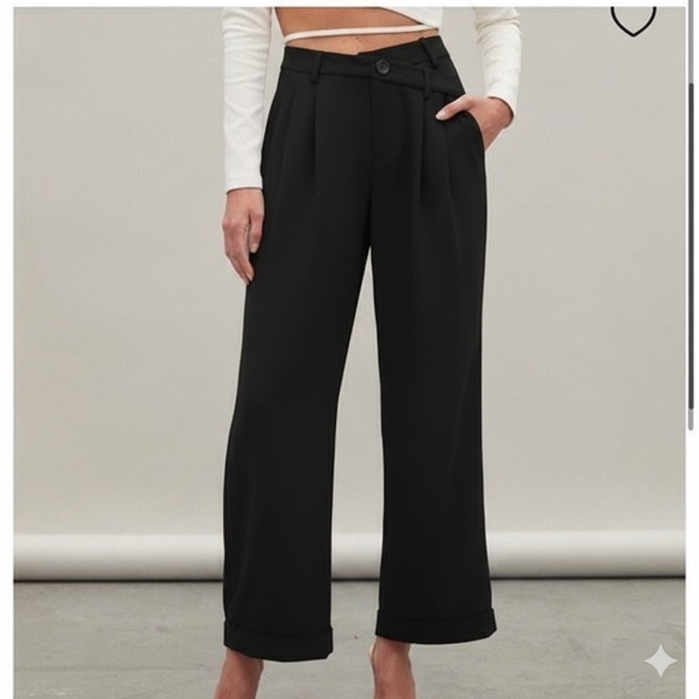 NWT Atoir Cave Pants Black Wide Leg Trouser Crossover Waist Sz 10